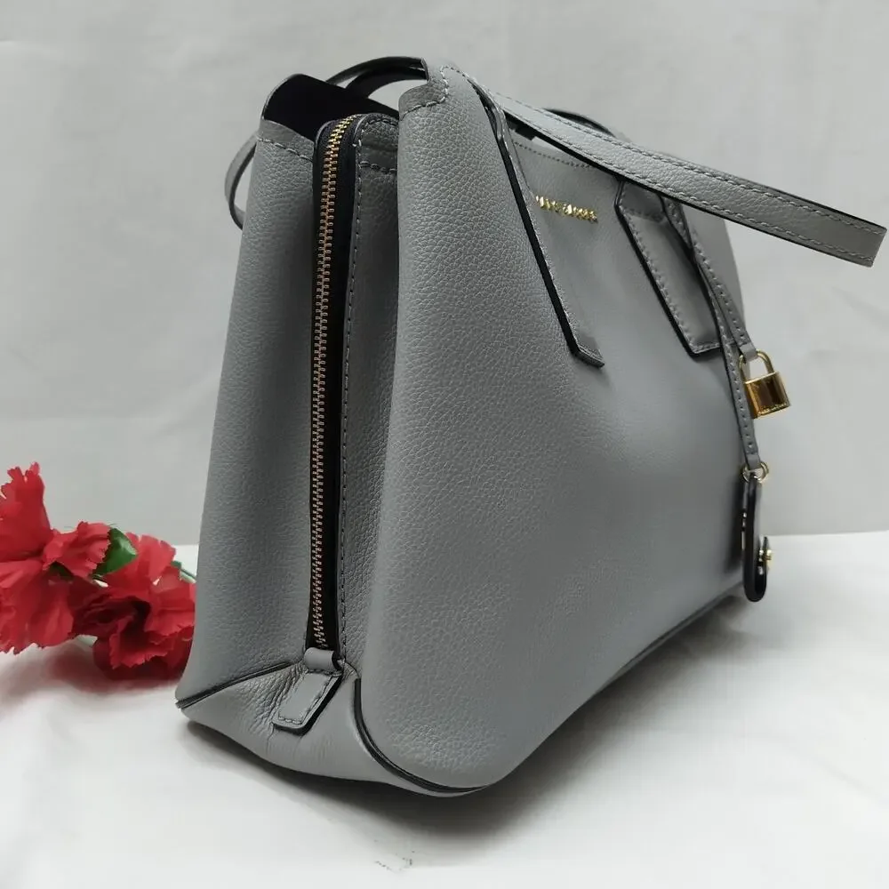 Marc Jacobs Women`s The Editor Griffin Rock Grey Zipper Satchel Shoulder Bag